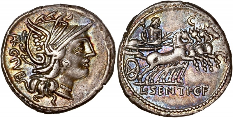 L. Sentius C.f (101 BC) - Ar Denarius - Rome 
A/ ARG PVB
R/ L SENTI CF
Reference...