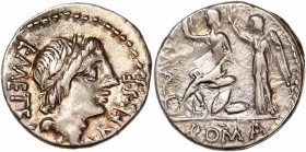 D. Iunius L.f. Silanus (96 BC) - Ar Denarius - Rome
A/ L METEL / A ALB S F
R/ C MAL / ROMA
Reference: Cr 335/1a
Good very fine 
3,91g - 18.23mm - 8h.