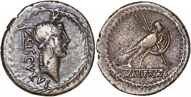 L. Valerius Acisculus (45BC) Ar Denarius - Rome 
A/ ACISCVLVS 
R/ L•VALERIVS
Ref...