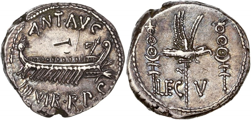 Mark Antony (43BC-31BC) Ar Denarius - Military Mint
A/ ANT AVG III VIR R P C
R/ ...