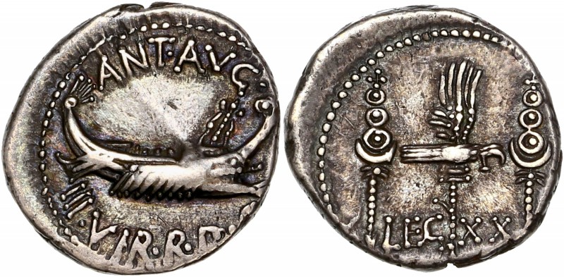 Mark Antony (43BC-31BC) Ar Denarius - Military Mint
A/ ANT AVG III VIR R P C
R/ ...
