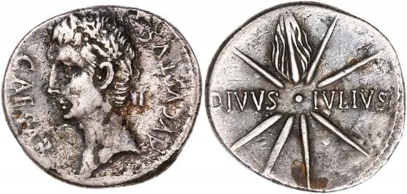 Augustus (27BC-14AD) Ar Denarius - uncertain mint 
A/ CAESAR AVGVSTVS
R/ DIVVS I...