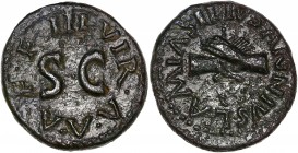 Augustus (27BC-14AD) Ae Quadrans - Rome 
A/ LAMIA SILIVS ANNIVS
R/ III VIR AAA FF
Reference: RIC 420
Very Fine 
2,86g - 16.61mm - 8h.