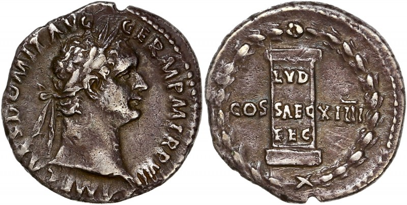 Domitian (81-96) Ar Denarius - Rome
A/ IMP CAES DOMIT AVG GERM P M TR P VIII
R/ ...