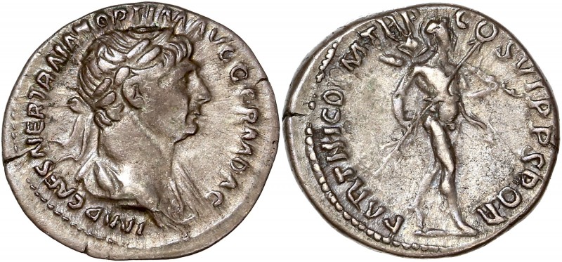 Trajan (98-117) Ar Denarius - Rome
A/ IMP CAES NER TRAIAN OPTIM AVG GERM DAC
R/ ...