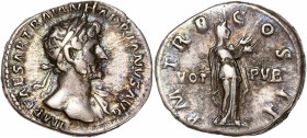 Hadrian (117-138) Ar Denarius - Rome 
A/ IMP CAESAR TRAIAN HADRIANVS AVG
R/ P M TR P COS II
reference: RIC 47
Near extremely fine 
3,50g - 18mm - 7h.