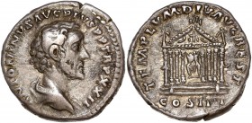 Antoninus Pius (138-161) Ar Denarius - Rome 
A/ ANTONINVS AVG PIVS P P TR P XXII
R/ TEMPLVM DIV AVG REST
Reference: RIC 290a (var bare head)
Very fine...