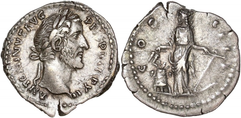 Antoninus Pius (138-161) Ar Denarius - Rome 
A/ ANTONINVS AVG PIVS P P TR P XII
...