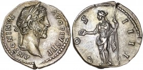 Antoninus Pius (138-161) Ar Denarius - Rome 
A/ ANTONINVS AVG PIVS P P
R/ COS IIII
reference: RIC 129
Good very fine 
 3,11g - 17mm - 6h.