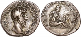 Lucius Verus (161-169) Ar Denarius - Rome 
A/ L VERVS AVG ARM PARTH MAX
R/ TR P V IMP III COS II
reference: RIC 453
Good very fine 
 3,28g - 18mm - 7h...