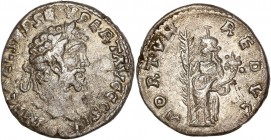 Septimius Severus (193-211) Ar Denarius - Emesa 
A/ IMP CAE L SEP SEV PERT AVG COS II
R/ FORTVN REDVC
reference: RIC 383
Very fine 
 3,28g - 17mm - 1h...