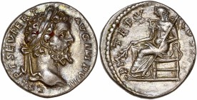 Septimius Severus (193-211) Ar Denarius - Laodicea ad Mare 
A/ L SEPT SEV PERT AVG IMP VIII
R/ P M TR P V COS II P P
reference: RIC 490a 
extremely fi...