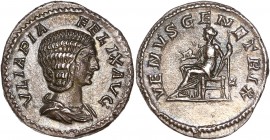 Julia Domna (193-217) Ar Denarius - Rome
A/ IVLIA PIA FELIX AVG
R/ VENVS GENETRIX
reference: RIC 388
Extremly fine - 
2,95g - 18.32mm - 7h.