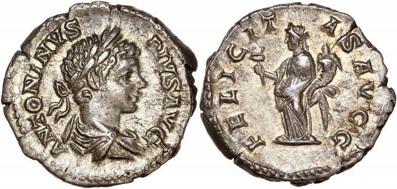 Caracalla (198-217) Ar Denarius
A/ ANTONINVS PIVS AVG
R/ FELICITAS AVGG
referenc...