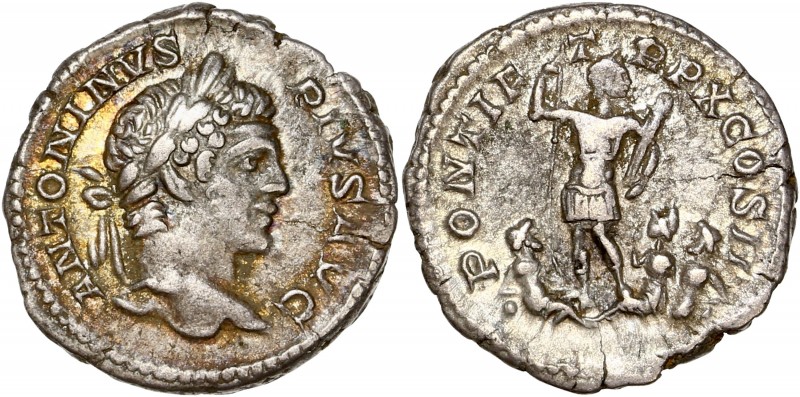 Caracalla (198-217) Ar Denarius
A/ ANTONINVS PIVS AVG
R/ PONTIF TR P X COS II
re...