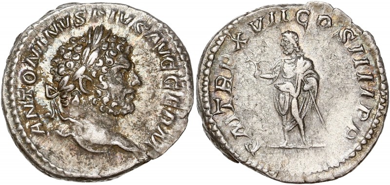 Caracalla (198-217) Ar Denarius
A/ ANTONINVS PIVS AVG GERM
R/ P M TR P XVII COS ...