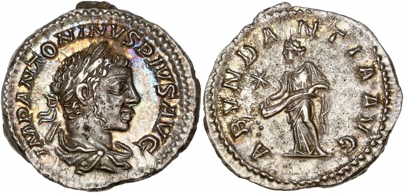 Elagabalus (218-222) Ar Denarius 
A/ IMP ANTONINVS PIVS AVG
R/ ABVNDANTIA AVG
Re...