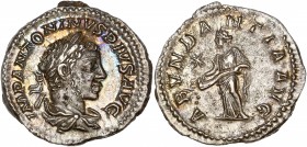 Elagabalus (218-222) Ar Denarius 
A/ IMP ANTONINVS PIVS AVG
R/ ABVNDANTIA AVG
Reference: RIC 56 
Nice extremely fine - Iridescent toning 
 3.29g - 19....