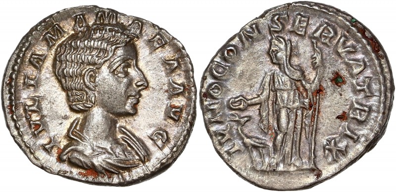 Julia Mamaea (222-235) Ar Denarius 
A/ IVLIA MAMAEA AVG
R/ IVNO CONSERVATRIX
Ref...