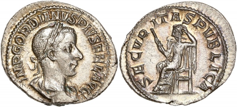 Gordian III (241-243) Ar Denarius 
A/ IMP GORDIANVS PIVS FEL AVG
R/ SECVRITAS PV...