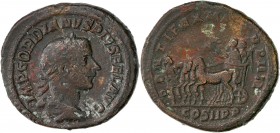 Gordian III (241-243) Æ Medaillon Rome, 
A/ IMP GORDIANVS PIVS FEL AVG
R/ PONTIFEX MAX TR P IIII COS II P P in exergue
Reference: RIC IV 321a
Very Fin...