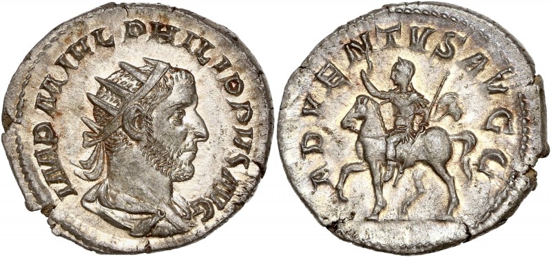 Philip I, 244-249 Ar Antoninianus Rome 
A/ IMP M IVL PHILIPPVS AVG
R/ ADVENTVS A...