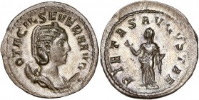Otacilia Severa, 244-249 Ar Antoninianus Rome 
A/ OTACIL SEVERA AVG
R/ PIETAS AVGVSTAE
Reference: RIC 130
Near extremely fine
3,63g - 23.05mm - 12h.