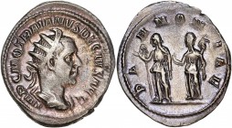 Trajan Decius 249-251 Ar Antoninianus Rome 
A/ IMP C M Q TRAIANVS DECIVS AVG
R/ PANNONIAE 
Reference: RIC 21b
 very fine
3.94g - 21.46mm - 6h.