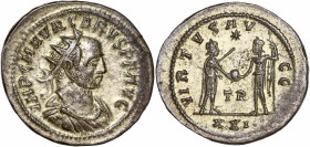 Carus 282-284 Bi Antoninianus - Tripolis
A/ IMP C M AVR CARVS P F AVG
R/ VIRTVS AVGG // TR // XXI
Reference: RIC 128
Extremely fine - silvered
4.22g -...