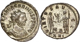 Carinus 283-285 Bi Antoninianus - Antioch
A/ IMP C M AVR CARINVS PF AVG
R/ VIRTVS AVGG // ЄΔ // XXI
Reference: RIC 325
Extremely fine - silvered - Rar...