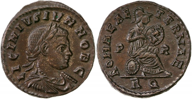 Licinius II (317-324) Ae Follis - Rome 
A/ LICINIVS IVN NOB C
R/ ROMAE AETERNAE ...