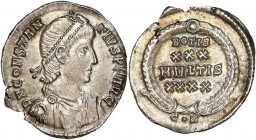 Constantius II (337-361) Ar Siliqua - Constantinople 
A/ D N CONSTANTIVS P F AVG
R/ VOTIS / XXX / MVLTIS / XXXX / C.Z
Reference: RIC 102
Extremely fin...