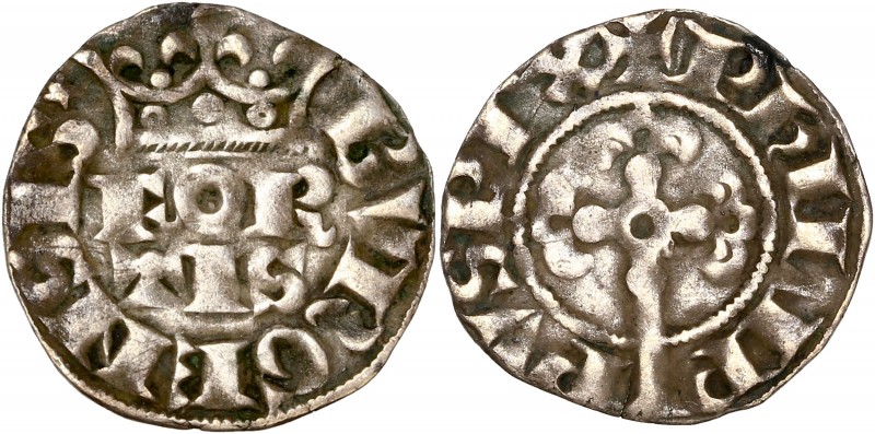 Philippe IV Le Bel (1285-1314) Bi - Bourgeois fort
A/ PHILIP/ PVS REX
R/ BVRGENS...