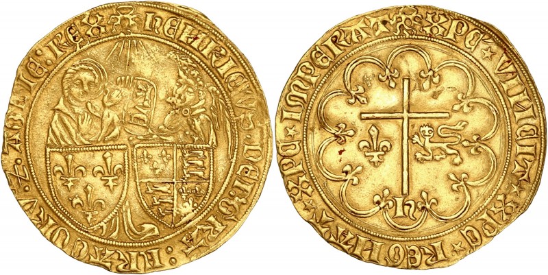 Henri VI (1422-1453) - Av - Salut d'or
ND - Le Mans 
A/ HENRICVS DEI GRA FRACORV...