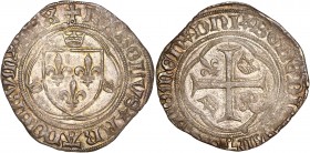Charles VIII (1483-1498) - Ar - Blanc à la couronne
ND - Chalons-en-champagne 
A/ KAROLVS FRANCORVM REX
R/ SIT NOMEN DNI BENEDICTVM
Référence: Dy.587 ...