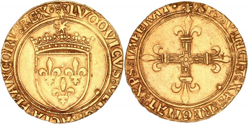 Louis XII (1498-1514) - AV - Ecu d'or au soleil
ND - Saint-Pourcain
A/ LVDOVIC...