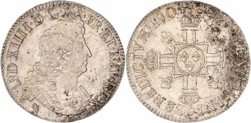 Louis XIV (1643-1715) - Ar - Ecu aux 8L 2ème type
1704 9 - Rennes
A/ LVD XIIII D...