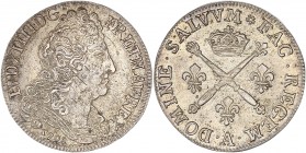 Louis XIV (1643-1715) - Ar - Vingt sols aux insignes
1708 A - Paris
A/ LVD XIII D G FR ET NAV REX 1708
R/ DOMINE SALVVM FAC REGEM
Référence : Gad.164
...