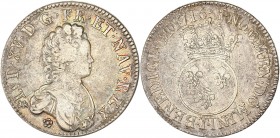 Louis XV (1715-1774) - Ar - Ecu Vertugadin
1716 T - Nantes 
A/ LVD XV D G FR ET NAV REX 
R/ SIT NOMEN DOMINI BENEDICTVM
Référence : Gad.317 
30,22g - ...