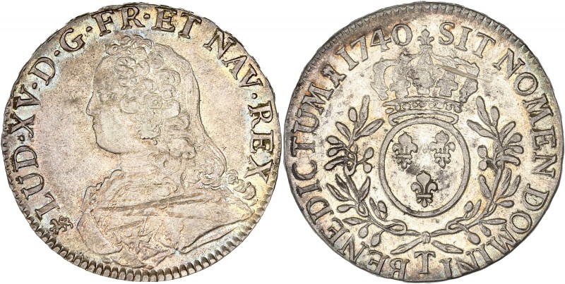 Louis XV (1715-1774) - Ar - Ecu aux branches d'olivier
1740 T - Nantes 
A/ LUD X...