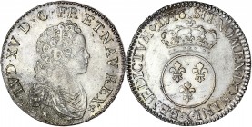 Louis XV (1715-1774) - Ar - Demi-ecu de Vertugadin
1716 X - Amiens
A/ LVD XV D G FR ET NAV REX
R/ SIT NOMEN DOMINI BENEDICTVM 1716
Référence : Gad.308...