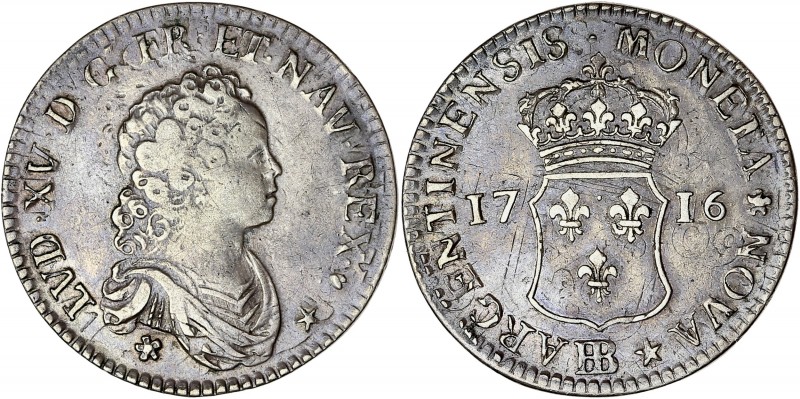 Louis XV (1715-1774) - Ar - Quarante sols de Strasbourg 
1716 BB - Strasbourg 
A...