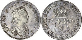 Louis XV (1715-1774) - Ar - Quarante sols de Strasbourg 
1716 BB - Strasbourg 
A/ LVD XV D G FR ET NAV REX
R/ MONETA NOVA ARGENTINENSIS 
Référence : G...