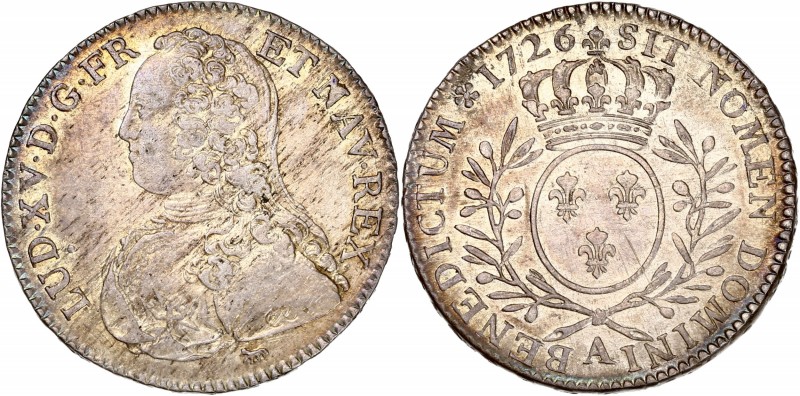 Louis XV (1715-1774) - Ar - Demi-ecu aux branches d'olivier
1726 A - Paris 
A/ L...