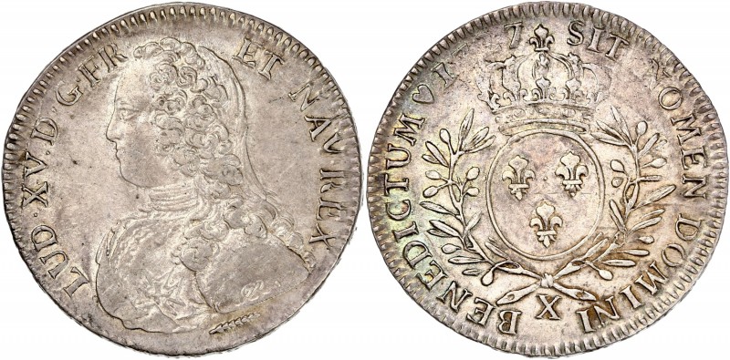 Louis XV (1715-1774) - Ar - Demi-ecu aux branches d'olivier
1727 X - Amiens 
A/ ...