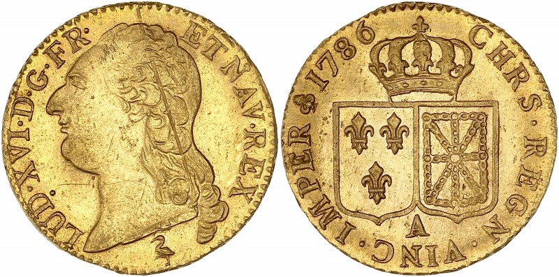 Louis XVI (1774-1792) - Av - Louis d'or à la tête nue 
1786 - A Paris 
A/ LUD XV...