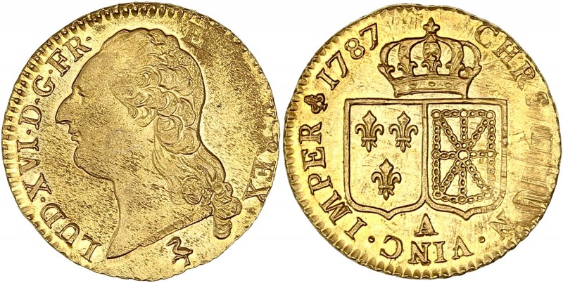 Louis XVI (1774-1792) - Av - Louis d'or à la tête nue 
1787 - A Paris 
A/ LUD XV...