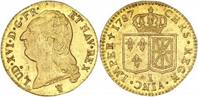 Louis XVI (1774-1792) - Av - Louis d'or à la tête nue 
1787 - I Limoges
A/ LUD XVI D G FR ET NAV REX 
R/ CHRS REGN VINC IMPER 1787
Référence : Gad.363...