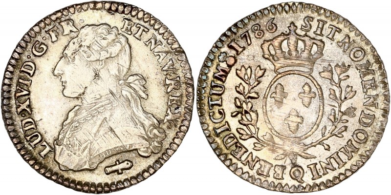 Louis XVI (1774-1792) - Ar - Dixieme d'ecu aux branches d'olivier 
1786 Q - Perp...