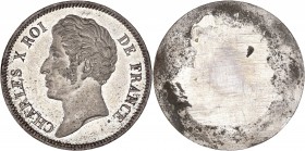 Charles X (1824 - 1830) 5 Francs, Concours uniface Leclerc 
SD ( 1824) - Etain 
A/ CHARLES X ROI DE FRANCE
R/
Reference: Maz.876
 13.55grs - 37mm - SP...